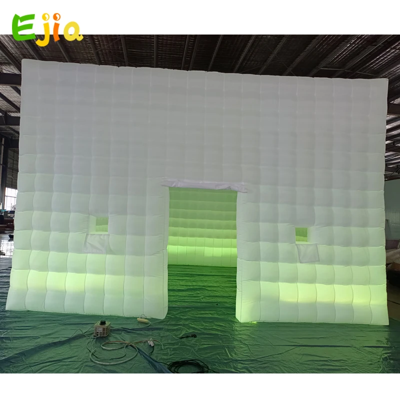 Dimensioni giganti personalizzate 5/6/8 metri RGB luci gonfiabili LED Blow Up Cube Night Club tenda per la festa dell'evento