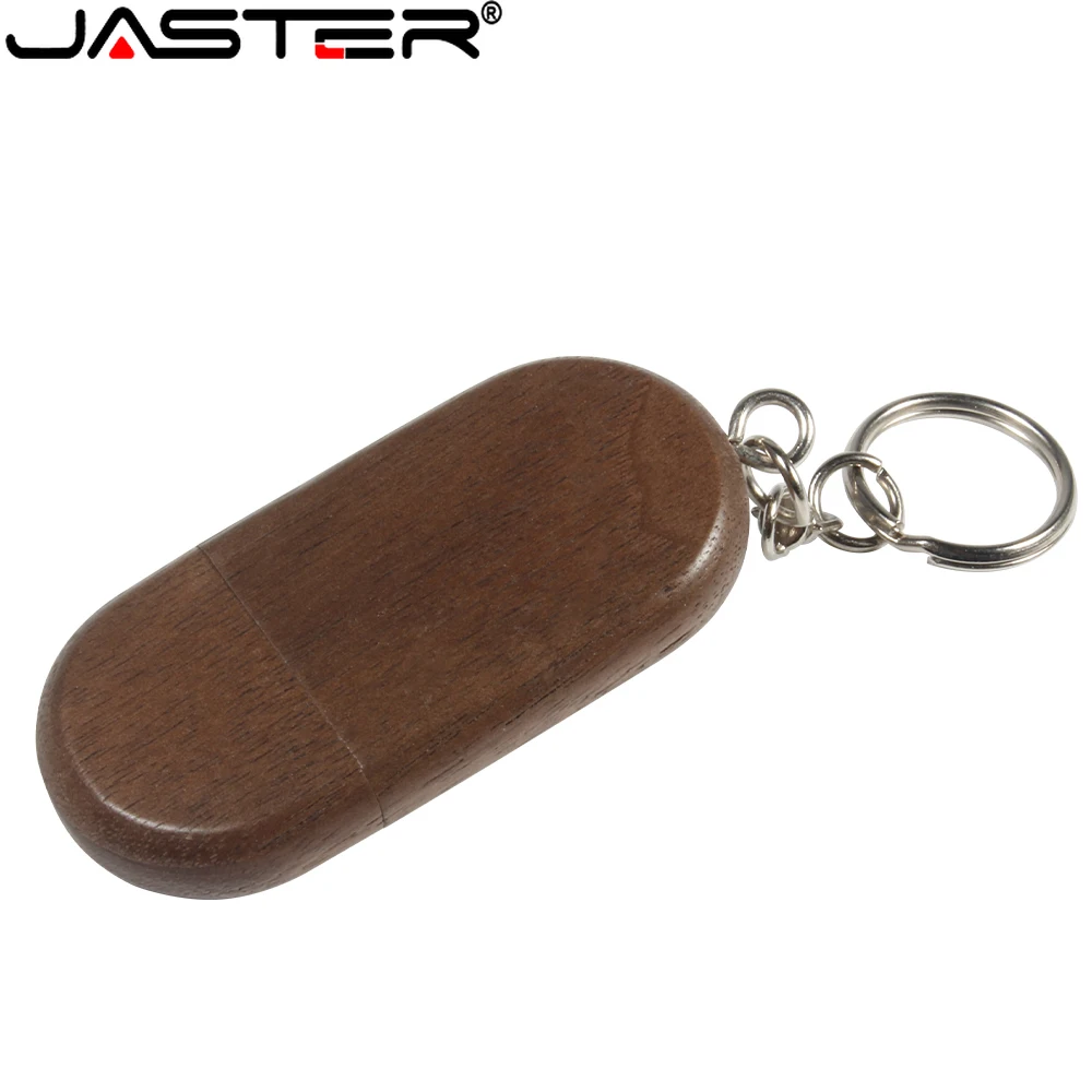 JASTER USB Flash Drive 64GB Fancy Memory Stick 32GB Free Key Chain Pen Drive 16GB Carbonized Bamboo U Disk 8GB Walnut Wood