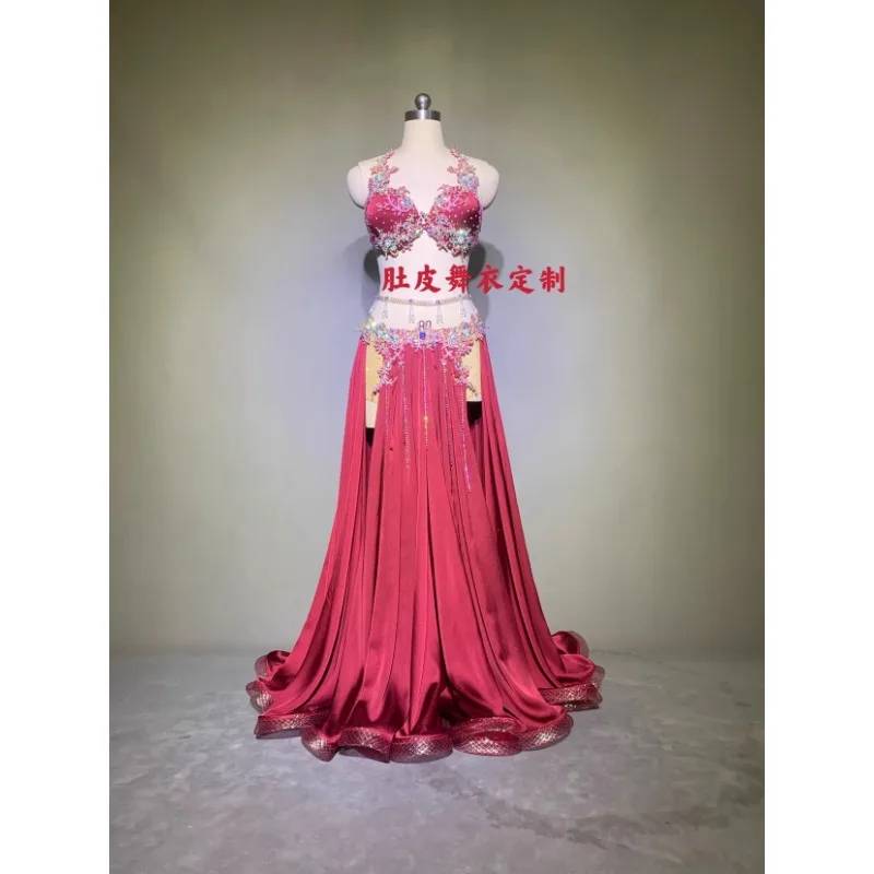 

Customized Belly Dance Suit Performance Uniform Elegant Large Skirt Oriental Dance Costume indian wear ベリーダンス exotic dancewear