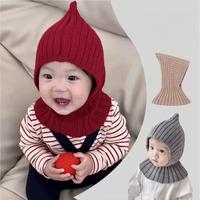 1Pieces Winter Warm Windproof Balaclava Hat For Baby Coldproof Knitted Hooded Caps Outdoor Hats Scarf Mountaineering Scarf