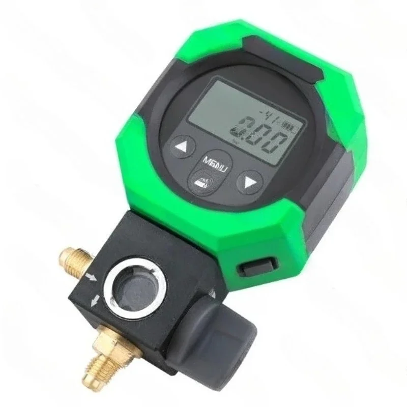 MDG-1 Digital Refrigerant Pressure Gauge, Air Conditioner Charging Manifold Gauge Valve for HVAC