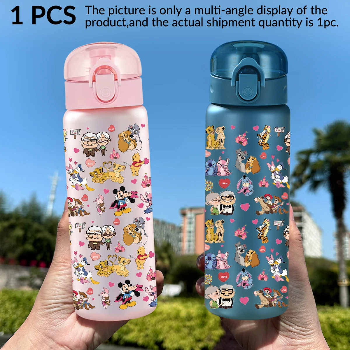 

1Pc Disney Minnie, Winnie the Pooh 26oz Plastic Water Bottle, Outdoor Leak-proof Sports Water Cup As Birthday Gift