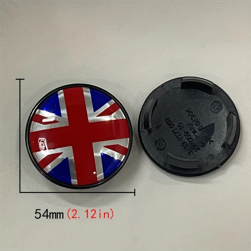 4Pcs 54mm Car Wheel Center Hub Cap Rim Covers UK Flag Badge For Mini JCW S One Countryman R50 R55 R56 R57 R58 Auto Accessories