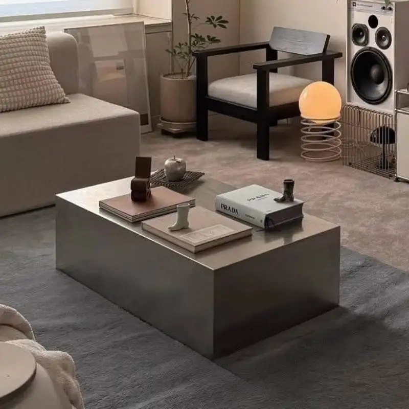 

Metal Luxury Coffee Tables European Style Modern Narrow Decor Coffee Tables Stainless Designer Mesa De Centro Furniture Home