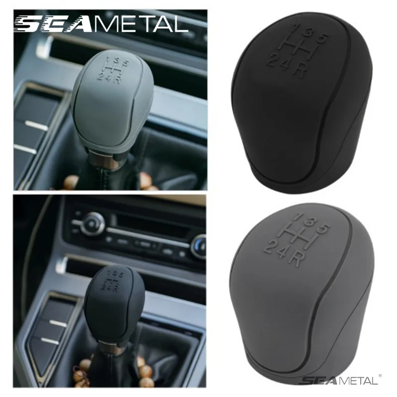 SEAMETAL Car Manual Gear Shift Knob Cover Silicone Non-Slip Gear Shift Grip Handle Protective Covers Automotive Interior Parts