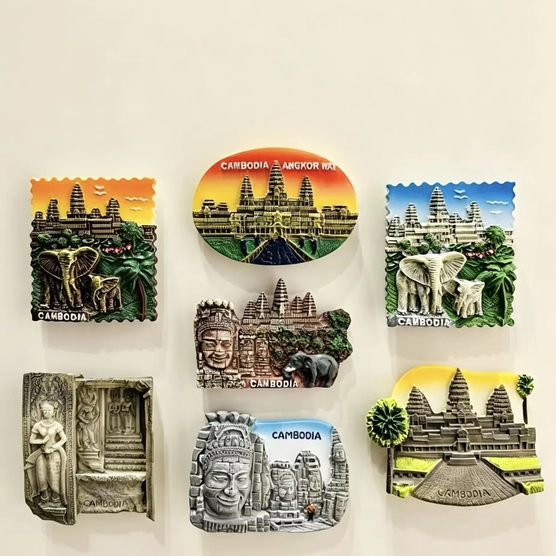 Cambodia 3D Fridge Magnets Tourism Souvenir Resin Refrigerator Magnets Sticker Collection Handicraft Gift Decoration Articles