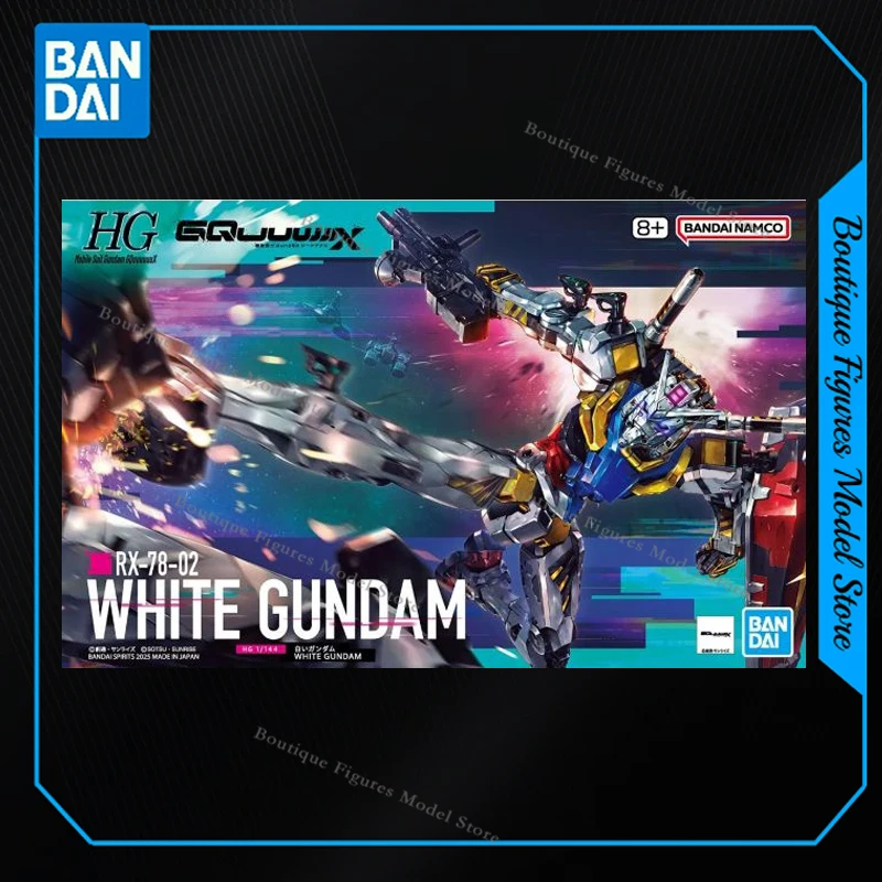 Bandai original hg gquuuuuux RX-78-02 branco gundam ação anime figuras montagem modelo coleção presente crianças brinquedos