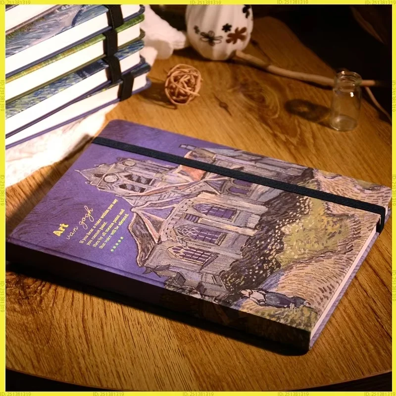 빈티지 스트랩 A5 드로잉 노트 두꺼운 바인딩 하드 커버 스케치북 빈 프리미엄 스케치북 학교 사무용품