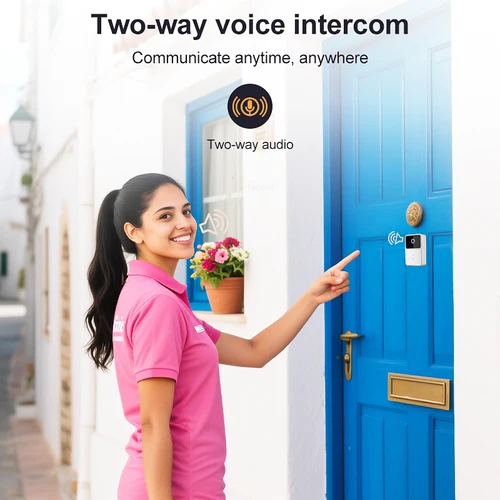 Imagen 2 del producto Timbre Inteligente Inalámbrico con Video WiFi, Timbre Inteligente para Seguridad del Hogar, Intercomunicador Exterior Impermeable con Cámara y Timbre