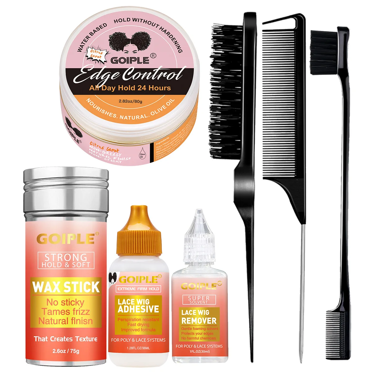 

Воск-стик для укладки и разглаживания непослушных волос, гель для фиксации прически 80 Edge Control, клей и средство для снятия для детских челок и париков, набор для париков