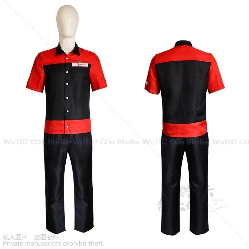 Costumes de travail d'horreur du jeu BrLakTIB pour hommes et femmes, uniformes de Manny, vêtements de paupières d'Halloween, anime, rouge, noir, cosplay, nouveau, 2024