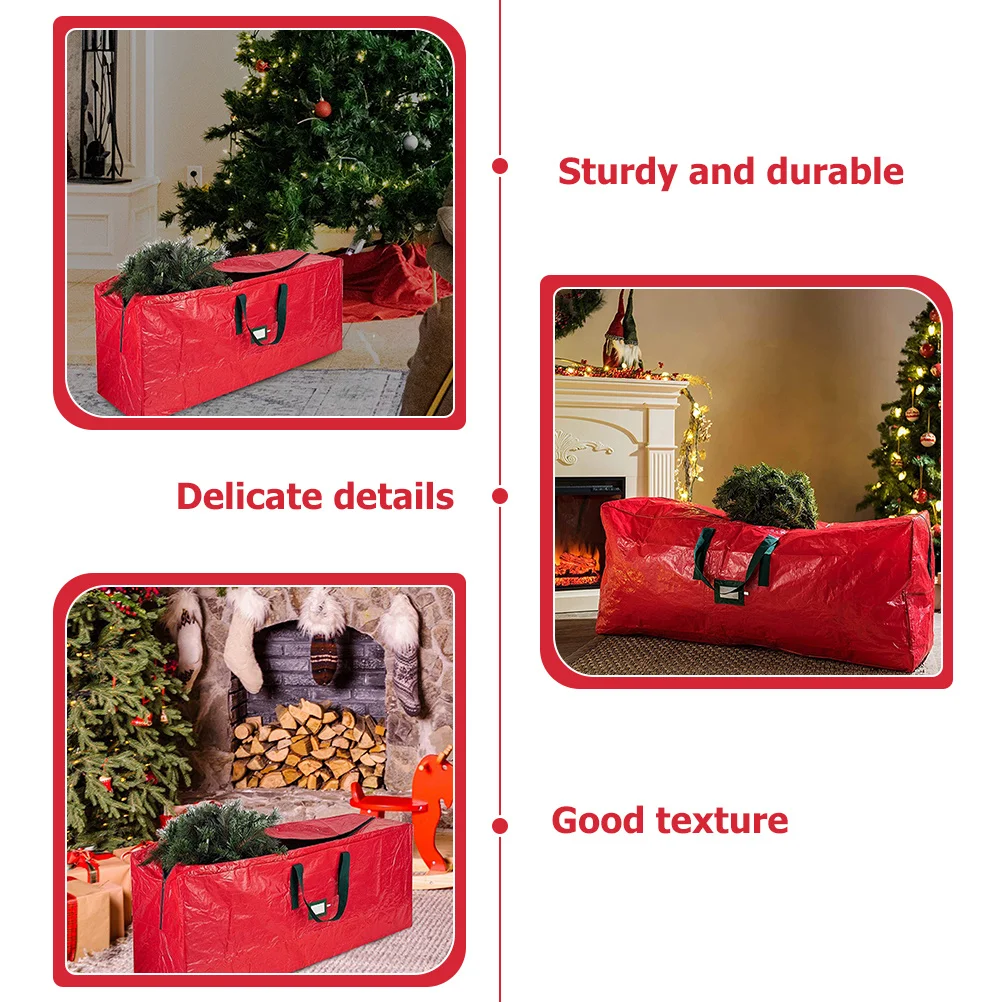 حقيبة تخزين شجرة عيد الميلاد، حقيبة كبيرة مقاومة للماء مع مقابض تحافظ على الأشجار نظيفة وجافة وتطويل الحياة وحقيبة شجرة عيد الميلاد