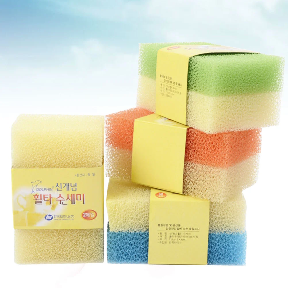 10pcs Simulation Loofah Scouring Pad Kitchen Dishwashing Sponge Cleaning Pad Sponge Cloth (Random Color)