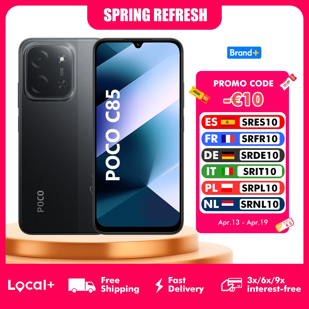 POCO C85 6GB/128GB 8GB/256GB NFC Global Version Smartphone Kamera 50MP Bateria 6000mAh