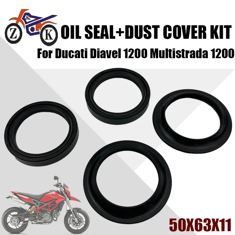 Kit de Retenes de Horquilla Delantera para Motocicleta 50x63x11 para Ducati 1100 HYPERMOTARD 1199 PANIGALE 1299 PANIGALE DIAVEL 1200 MULTIS