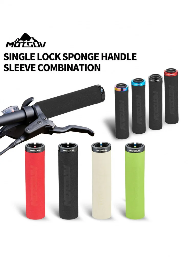 AliExpress NONE 1 Pair MTB Bike Handlebar Grips, Ultralight Aluminum Lock-On Foam Ergonomic Non-Slip Shock-Absorbing Handle Grip, Cycling Parts