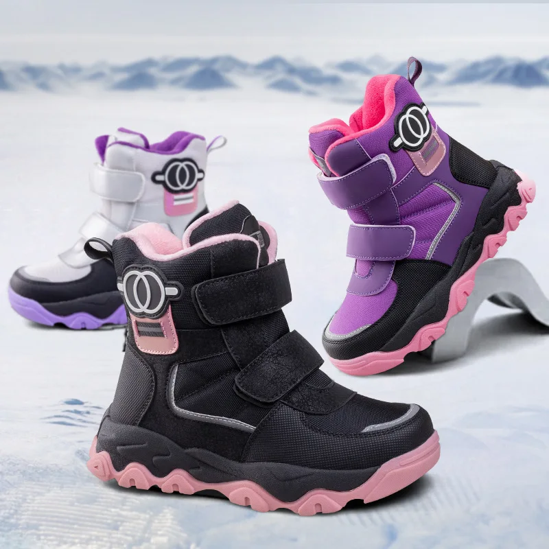 Stivali invernali per bambini 2024 nuovi stivali per ragazze ragazzi stivali da neve per bambini caldi addensati antiscivolo scarpe invernali