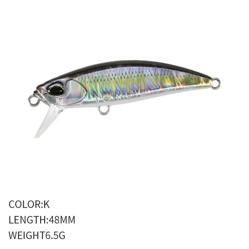 Japanese 3D Fish Eye Mini Lure 6.5g 48mm Submerged Mino Lure with High Strength Flat Rings and 3 X Reinforced Sanbon Hooks