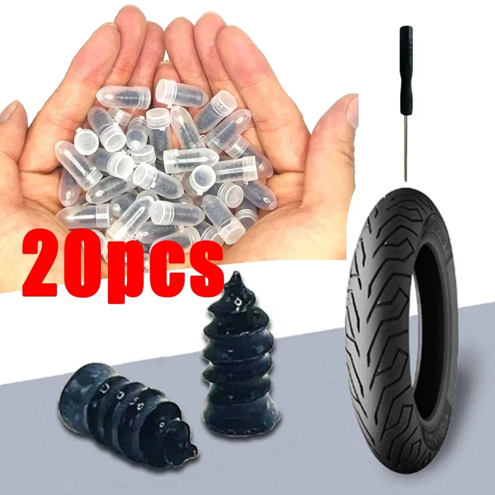 20Pcs Car Motorcycle Vacuum Tyre Repair Nails Repair Tubeless Tools Rubber Truck Scooter Bike Tire Puncture Car Repair Tool