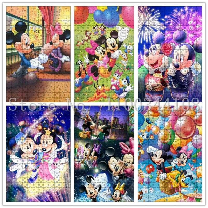 

Disney Cartoon Caharacter Puzzles Mickey Minnie Mouse Creative Diy Jigsaw Puzzle Children Early Childhood Education Toys