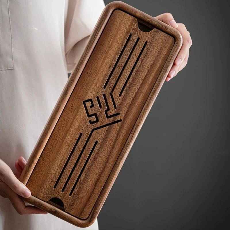 Wooden Rectangle Tea Tray Hospitality Serving Decorative Luxury Ceremony Tea Tray Walnut Living Room Bandejas Home Products