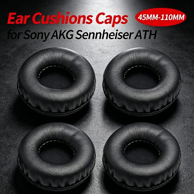 2PCS,Replacement Ear Pads PU Leather Ear Cushions Replacement for /Pioneer/Sennheiser/Motorola/Razer/Panasonic/RAPOO Headphone.