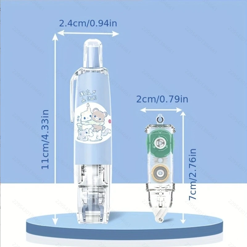 1 body+3 replaceable cores+1 cute sticker, double-sided tape - suitable for schools, offices, and scrapbooks