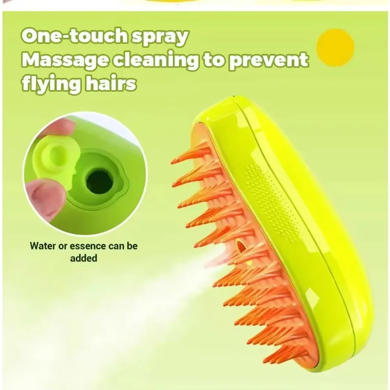 1 Pcs Mango Pet Comb Cat Dog Electric Steam Spray Brush Massage Comb One Button Anti Flying Hair Comber Removing Floating Hair