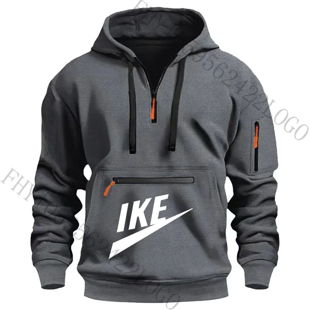 

Men's autumn and winter fashion casual hoodie outdoor fitness long sleeve hoodie design multi-zipper high quality sweatshirt