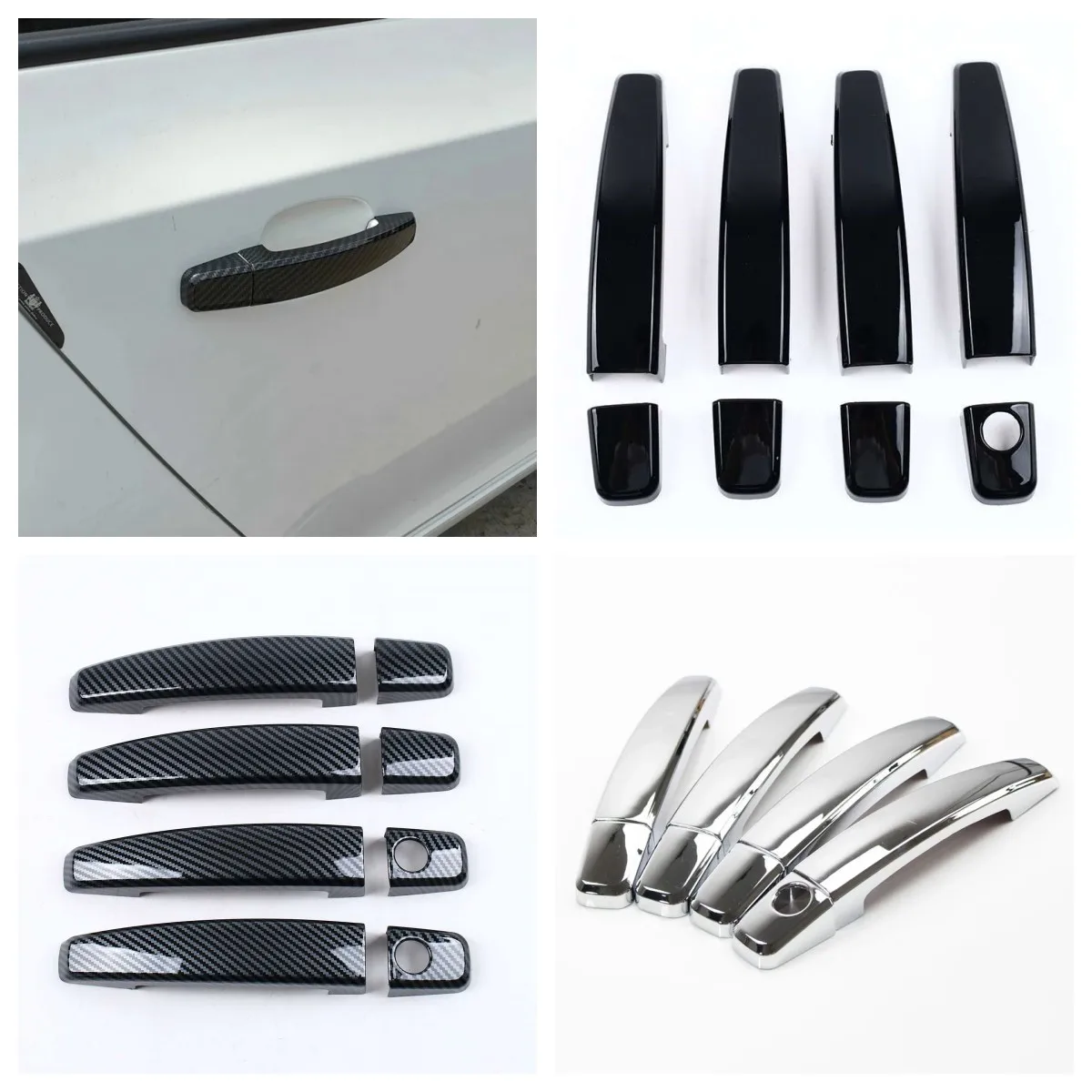 For Chevrolet Cruze 2008- 2012 2013 Captiva 2006 2007 -13 Abs Carbon Black Door Handle Cover Sticker Car Styling Components