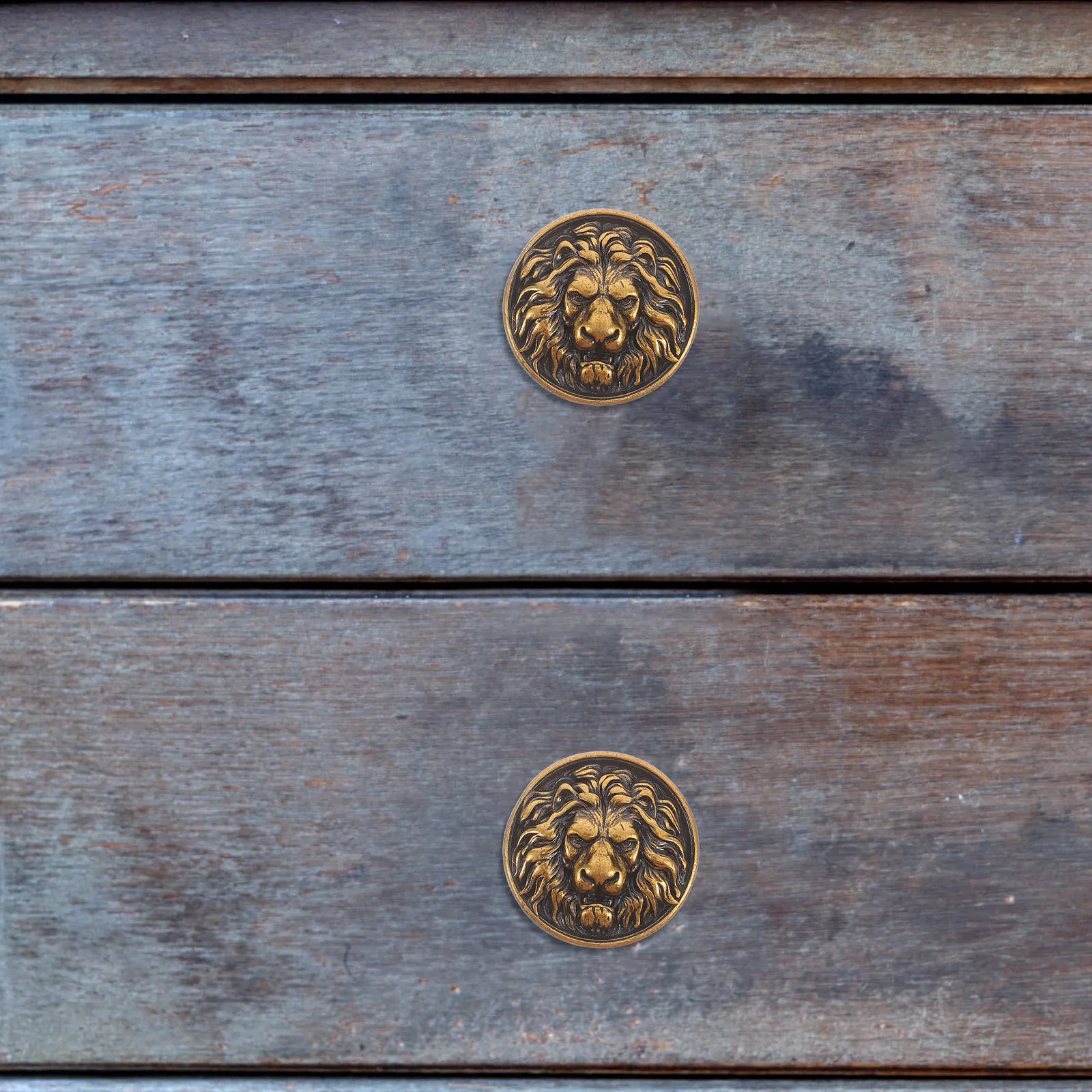 

3 Pcs Lion Head Handle Decorative Wardrobe Pulls Cabinet Door Furniture Dresser Knobs