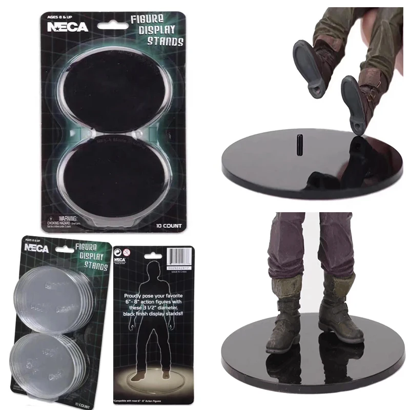 NECA Figure Display Figure Stand Base Display Stand Compatible Black White PVC Action Figures Toy 10pcs/lot