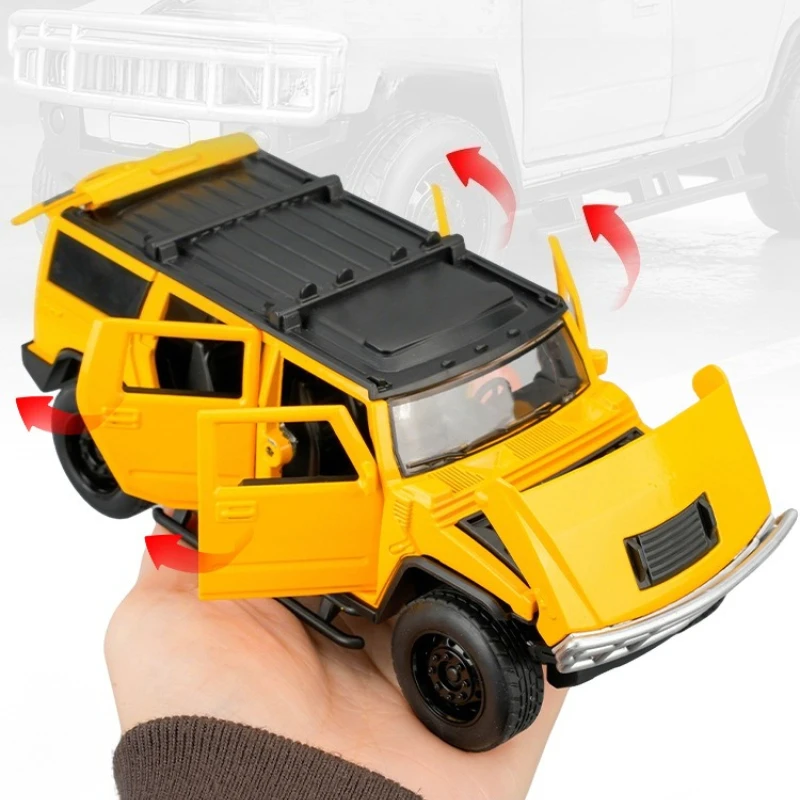 

1:32 H2 SUV Alloy Car Model Diecast Metal Off-road Vehicles Car Model Sound and Light Simulation Kids Toy Gift