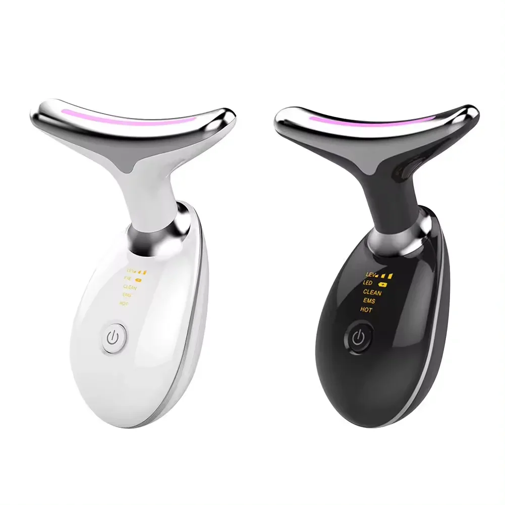 Electric Face Neck Lifting Massager Anti-wrinkle Reduce Puffiness Facial Device Heating Vibration Ems Neck Lift Device