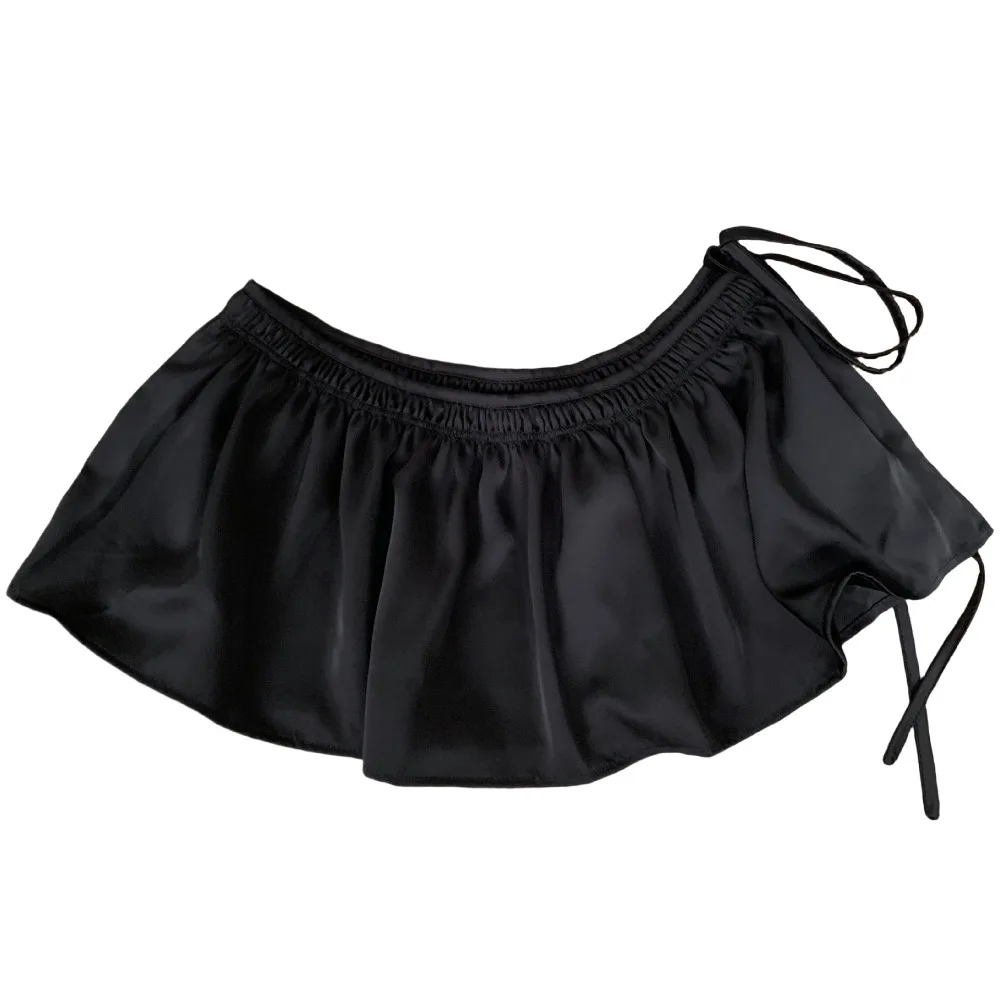 

Hip-hop Layer Outfits Skirt Shirt Extender Sweet Lace Up Hip Scarf Korean Style Solid Color Ruffled Edge Waistband Jeans Decor