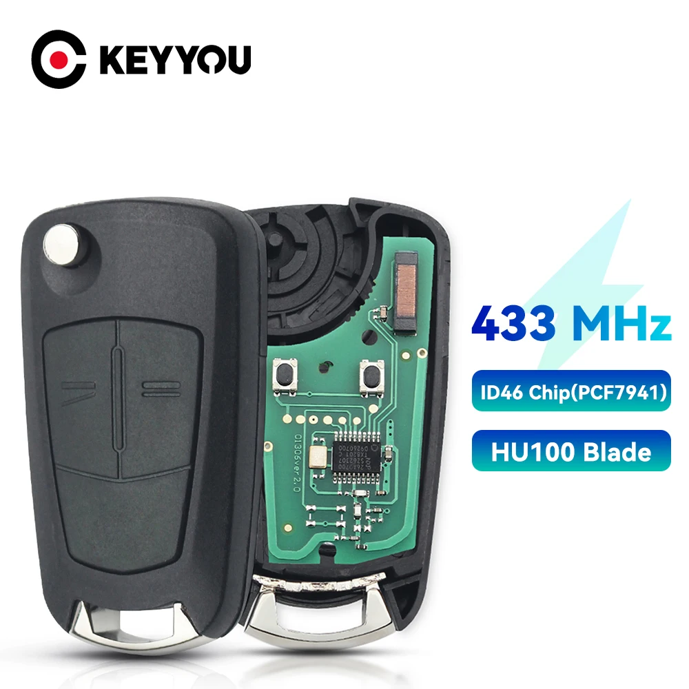 

Пульт дистанционного управления KEYYOU PCF7941/PCF7946, 2/3 кнопок для Opel Vauxhall Astra H 2004-2009 Zafira B 2005-2013 Vectra C 2002-2008