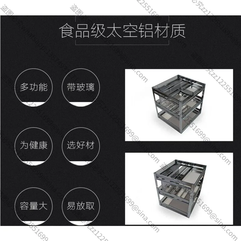 Suitable for Stainless Steel Pull Basket,High-quality Simple Floor Cabinet Multi-functional Pull Basket,with Damping BufferGuide