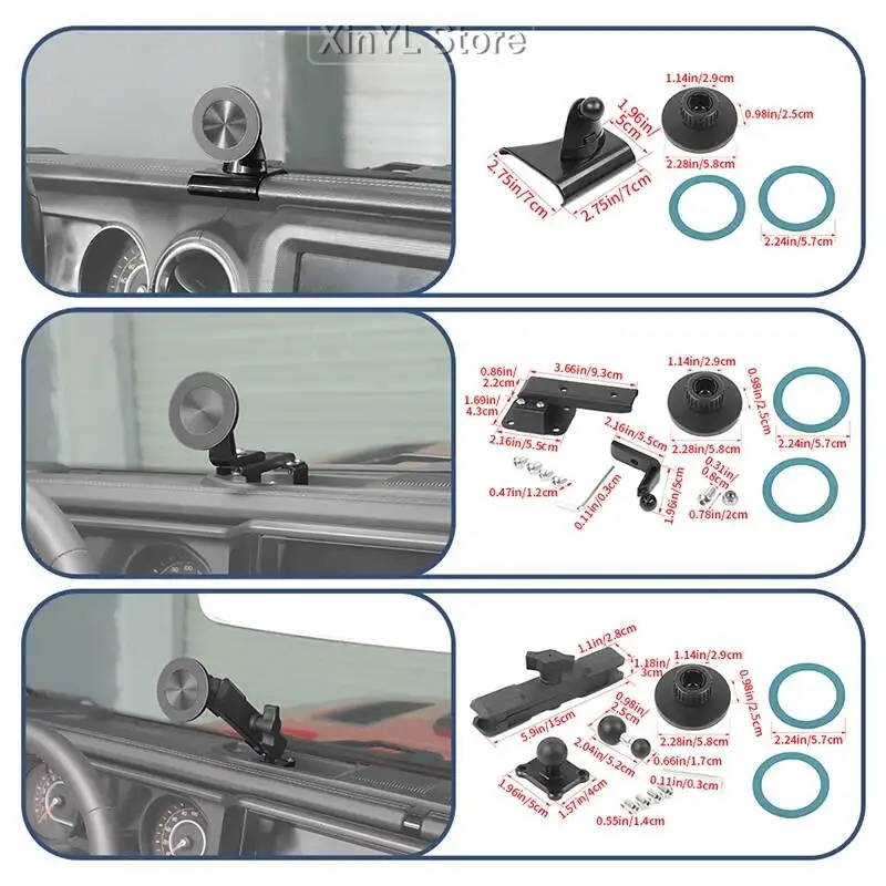 Center Console Magnetic 360 Degree Rotatable Phone Holder Bracket For Jeep Wrangler JL for JT Gladiator 2018 Up Car Accessories