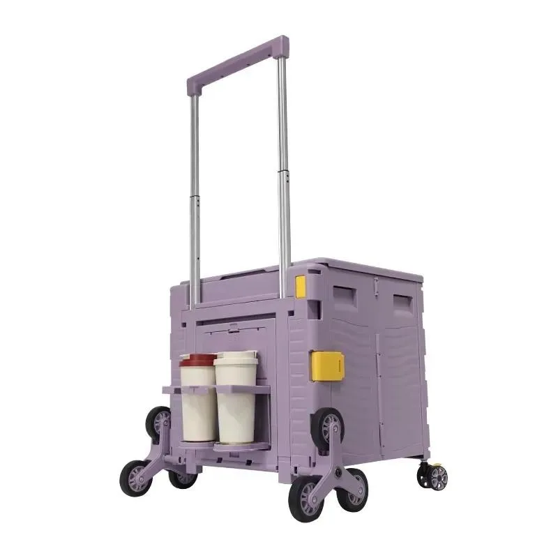 85L Large Capacity Shopping Trolley Cart with USB Charging Port Labor Saving Mountaineering Wheels Daily Use Storage