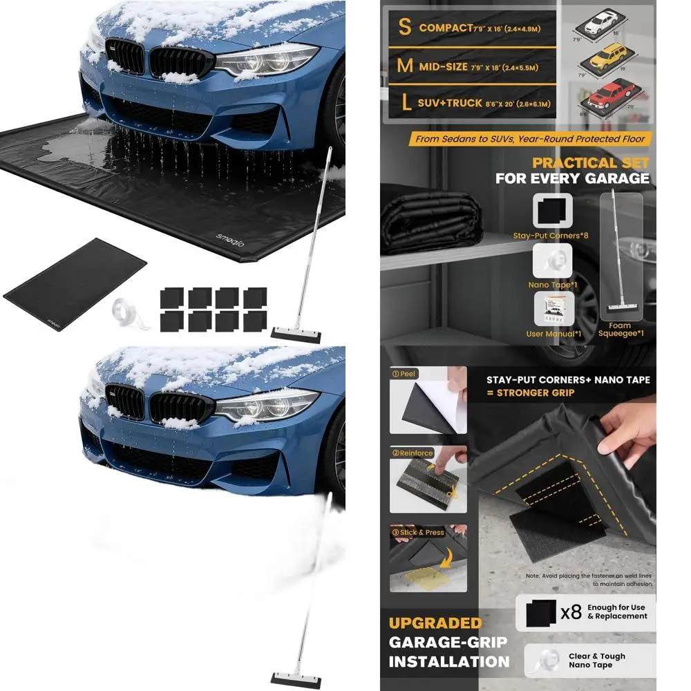 

Heavy-Duty PVC Garage Floor Mat with Raised Edges for Waterproof Protection Against Rain and Mud