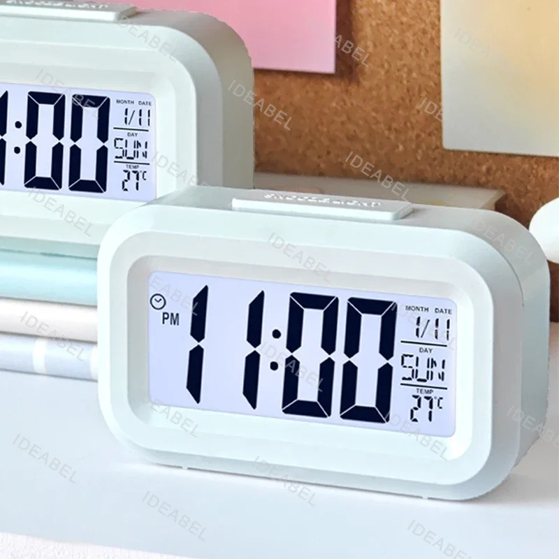 IDEABEL Desk Decorations Table Clock Bedroom Decoration Led Digital Alarm Clock Data Times Calendar Electronic Multi-function