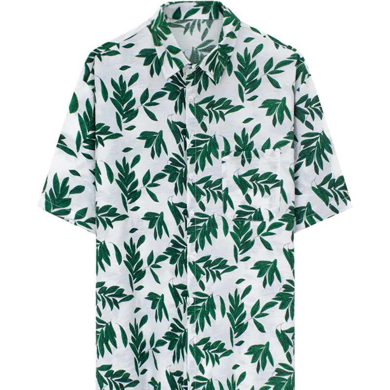 Summer Short Sleeved Shirt Men Fashion Printed Casual Shirt Men Streetwear Korean Loose Floral Shirts Mens Hawaiian Shirts M-XL