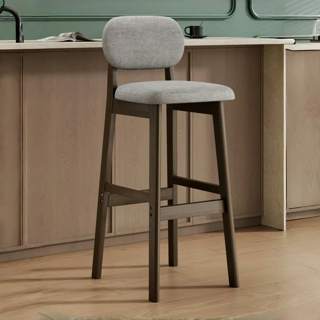Bar chair Solid wood high stool Bar stool Household high chair Cashier island table dining chair Backrest dining table High chai
