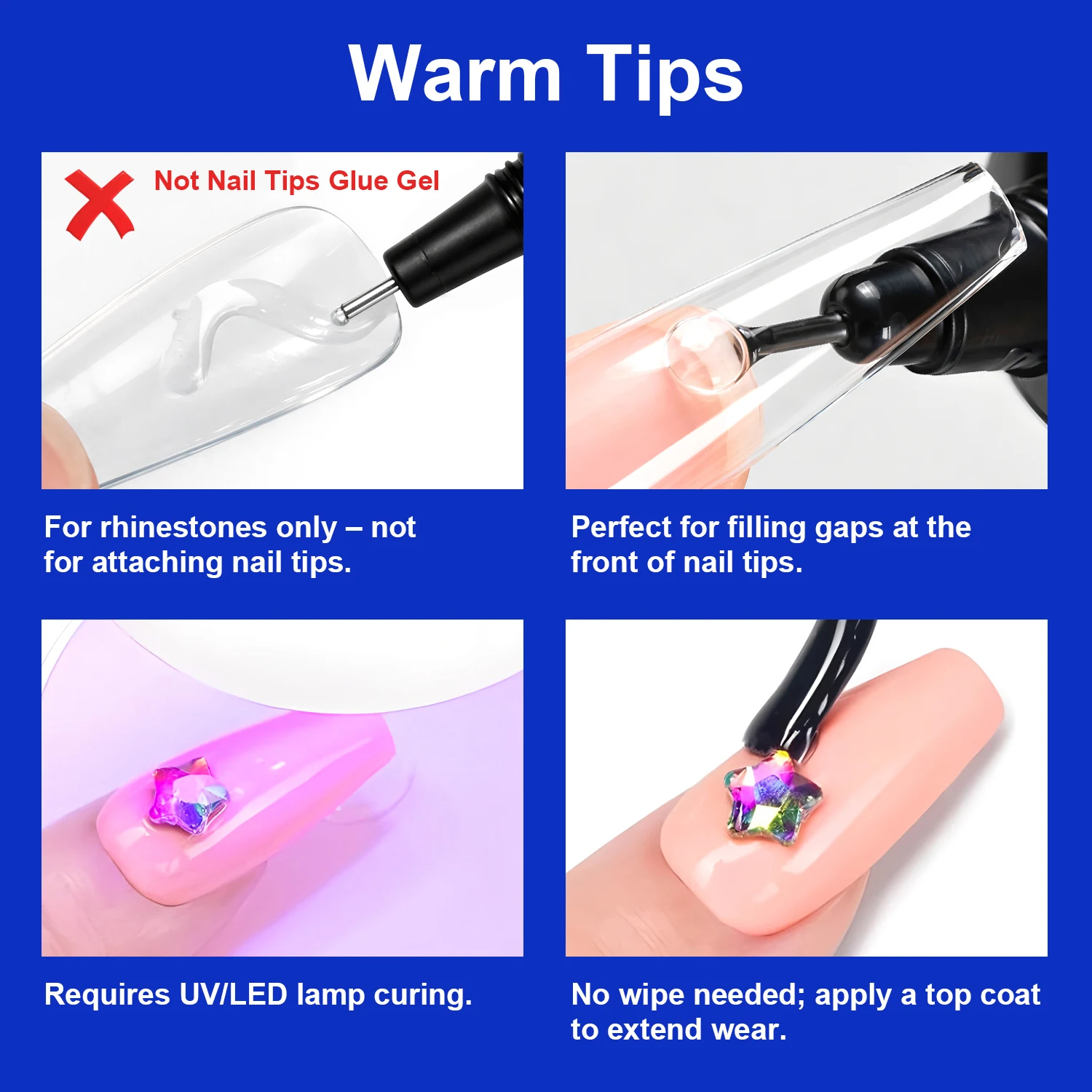 TWOING 15ml Strass-Klebegel, UV-LED-Nagelkleber für Edelsteine, Kristalle & Charms, Fugenfüllung, Langanhaltender Halt – Detail 7