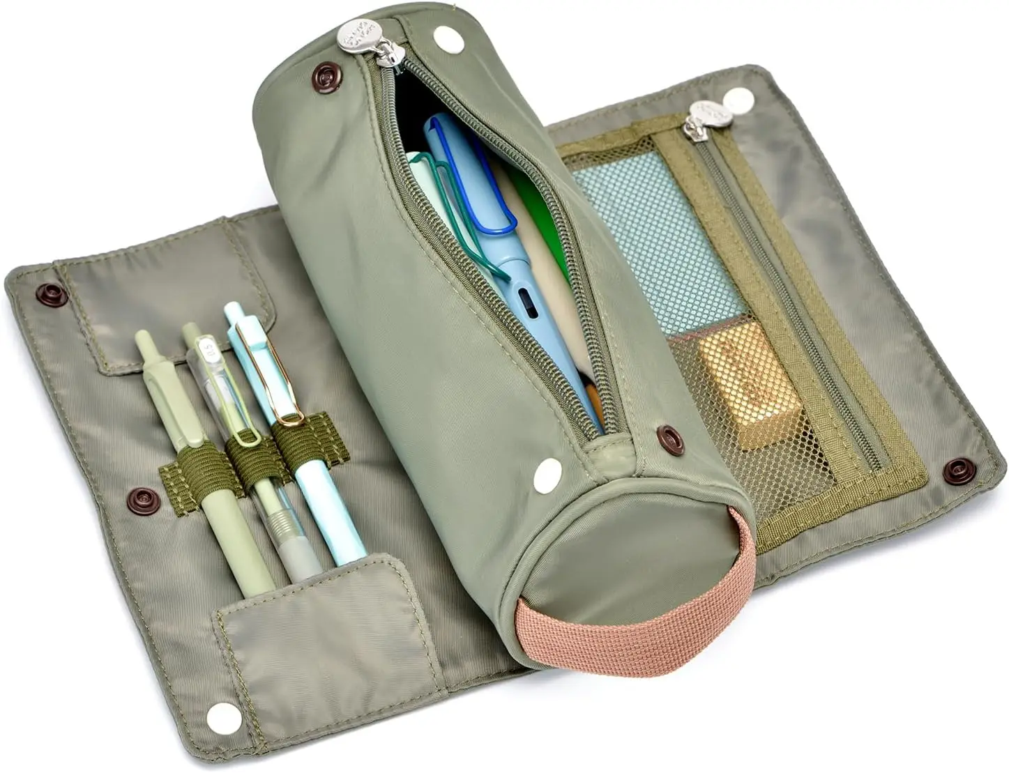 

Вместительный пенал-роллер со съемной конструкцией, из водонепроницаемой ткани, для школы, офиса, путешествий - зеленый