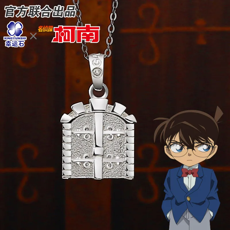 

Detective Conan Anime The Gate Of Truth Pendant Necklace 925 Sterling Silver Manga Role Shinichi Shuichi Action Figure Gift