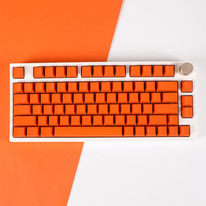 Classic color, Titian red transparent PBT side engraved OEM mechanical keyboard 68/75/80/98 keycaps