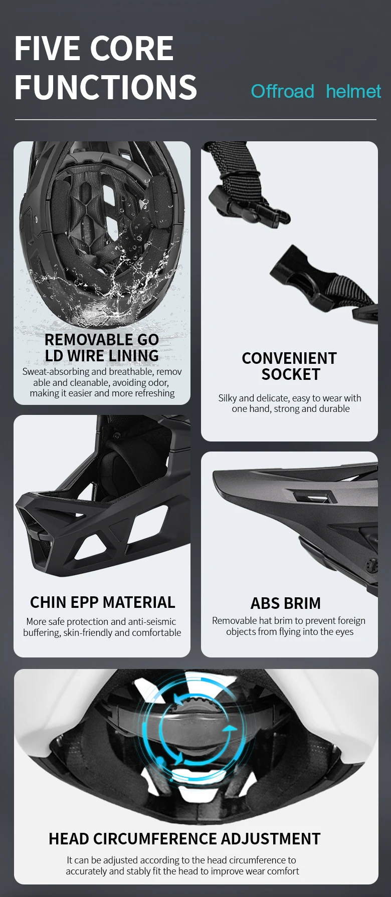 Seeker Mountainbike Vollvisierhelm, Ultimatives Belüftungsdesign, Komfortabler Sitz, EPS-Polsterung, MTB Downhill Sicherheitshelm – Detail 2