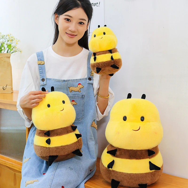 Lindo juguete de peluche Kawaii muñeco de peluche Adorable expresión de abeja juguete suave para niños regalo de cumpleaños Plushie bebé niño niña almohada de peluche