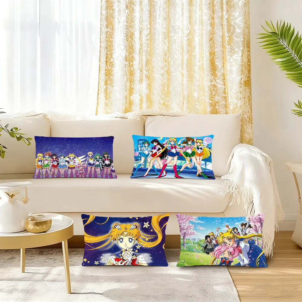 S-SailorS Anime M-Moon Anime Cushion Cover Rectangle Pillow Case Printing Bedside Sofa Room Home Decoration Pillowcase